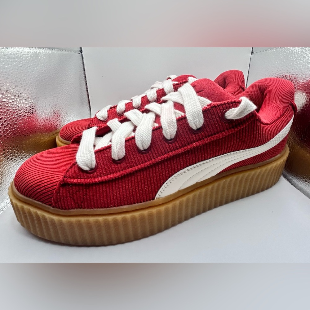 Rare Puma X Rihanna Fenty Creeper Phatty Corduroy Club Red Gum Women’s Size 10